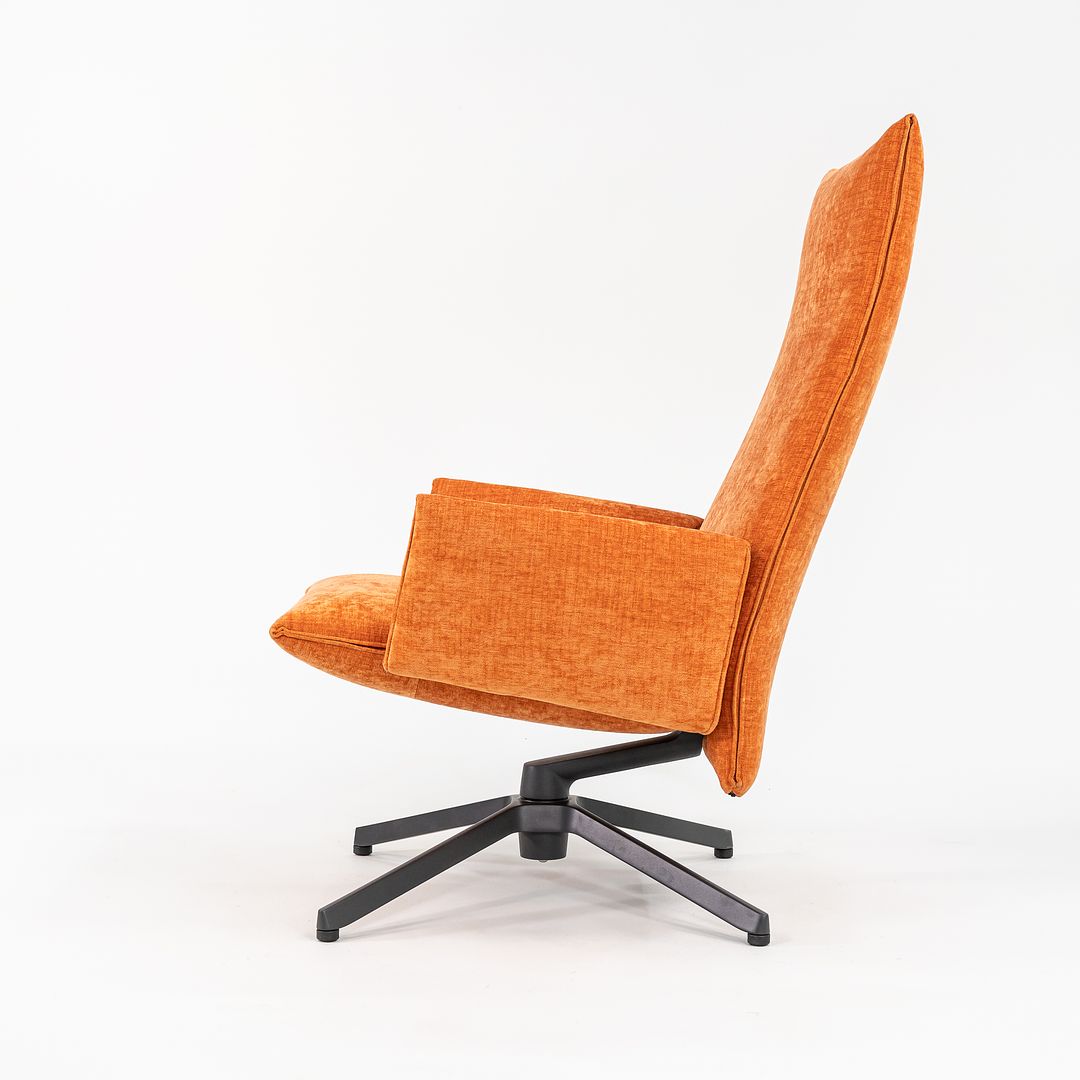 2023 Pilot High Back Lounge Chair, Model BO30-AU by Barber and Osgerby for Knoll in Orange Fabric