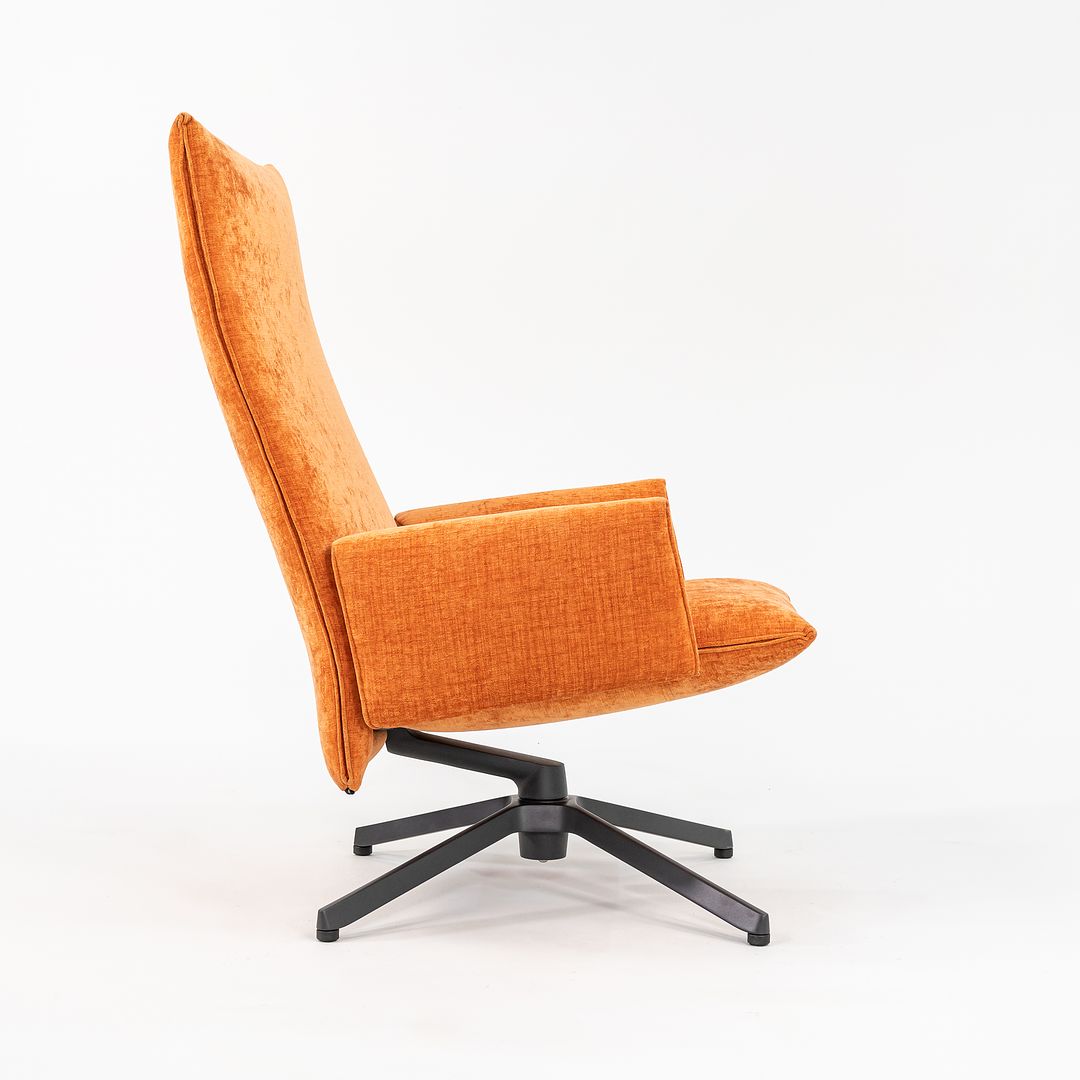 2023 Pilot High Back Lounge Chair, Model BO30-AU by Barber and Osgerby for Knoll in Orange Fabric