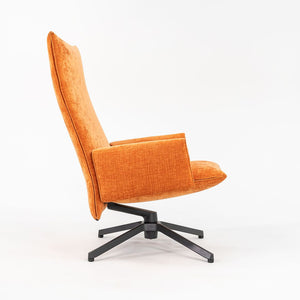 SOLD 2023 Pilot High Back Lounge Chair, Model BO30-AU by Barber and Osgerby for Knoll in Orange Fabric