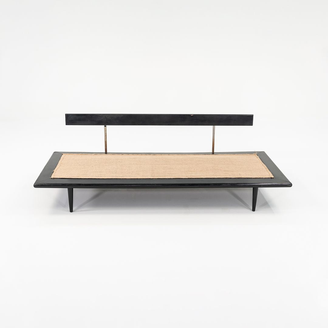 SOLD 1955 Nelson Daybed by George Nelson for Herman Miller in Ebonized Wood and Divina Melange Fabric