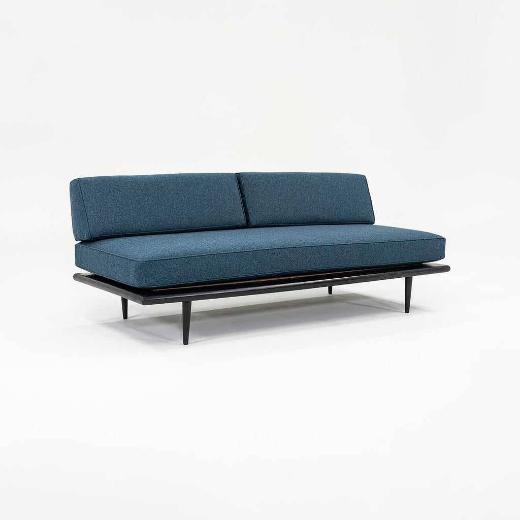 SOLD 1955 Nelson Daybed by George Nelson for Herman Miller in Ebonized Wood and Divina Melange Fabric