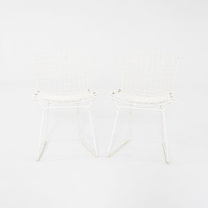 1960s Pair of Harry Bertoia Knoll Childs Wire Chairs White Powder Coated Steel