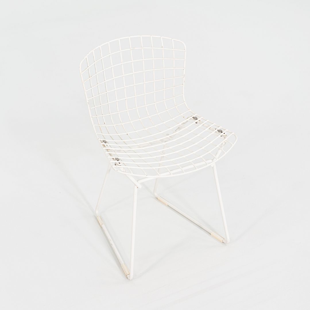 1960s Pair of Harry Bertoia Knoll Childs Wire Chairs White Powder Coated Steel