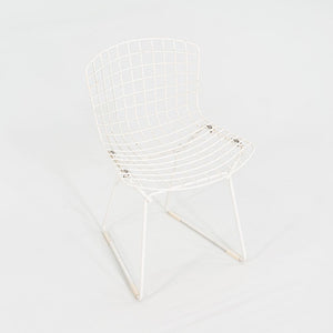 1960s Pair of Harry Bertoia Knoll Childs Wire Chairs White Powder Coated Steel