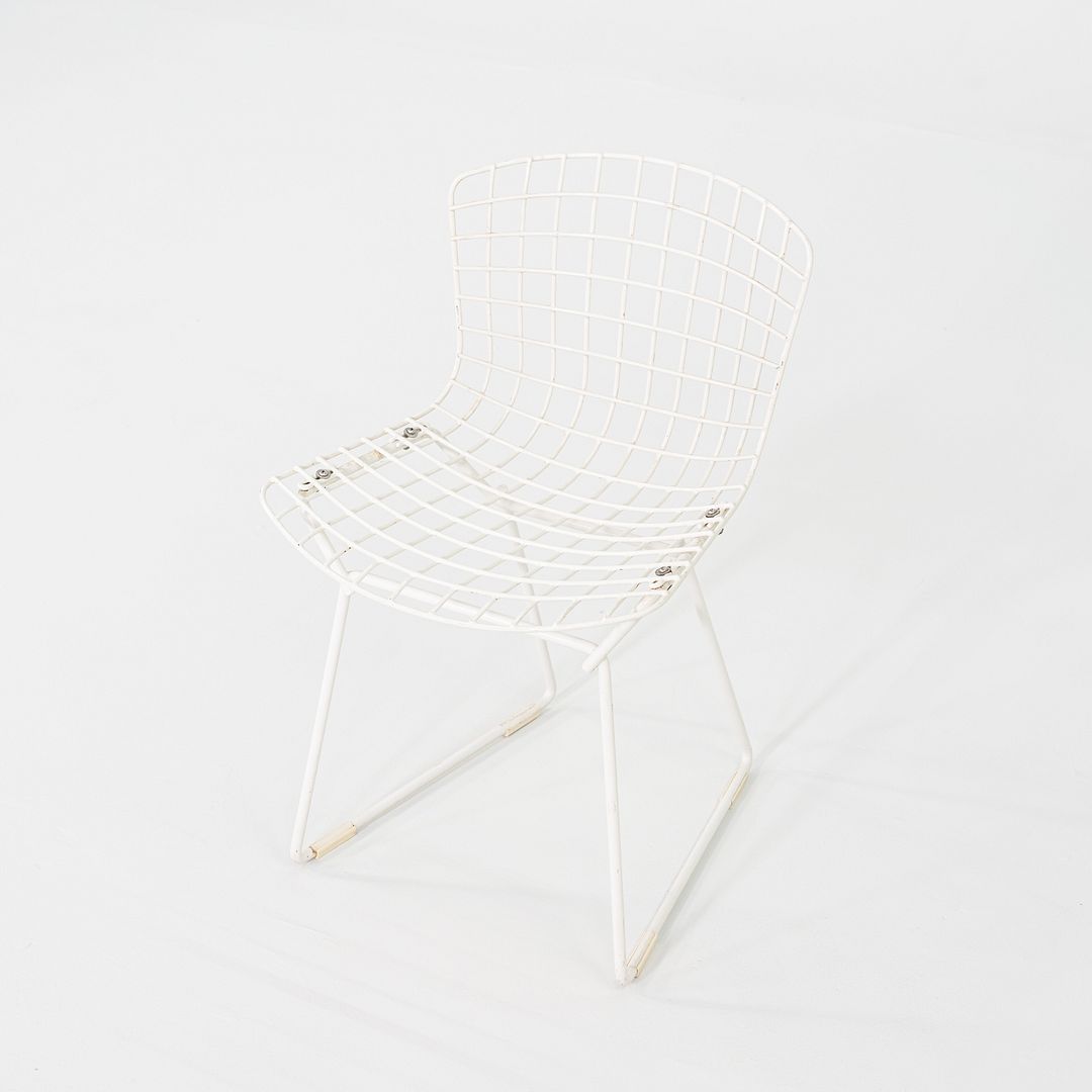1960s Pair of Harry Bertoia Knoll Childs Wire Chairs White Powder Coated Steel