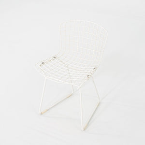 1960s Pair of Harry Bertoia Knoll Childs Wire Chairs White Powder Coated Steel