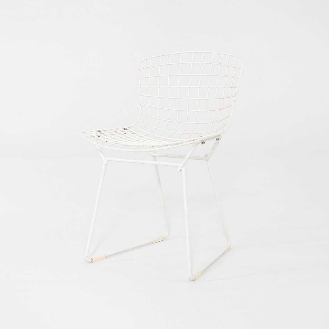 1960s Pair of Harry Bertoia Knoll Childs Wire Chairs White Powder Coated Steel