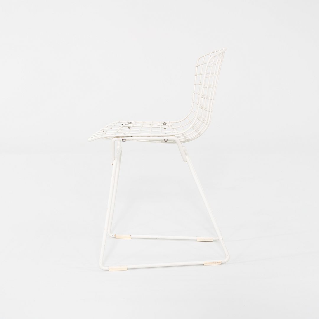 1960s Pair of Harry Bertoia Knoll Childs Wire Chairs White Powder Coated Steel