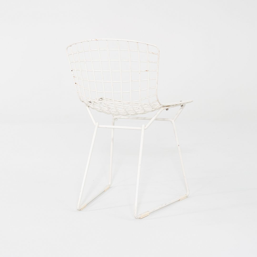 1960s Pair of Harry Bertoia Knoll Childs Wire Chairs White Powder Coated Steel