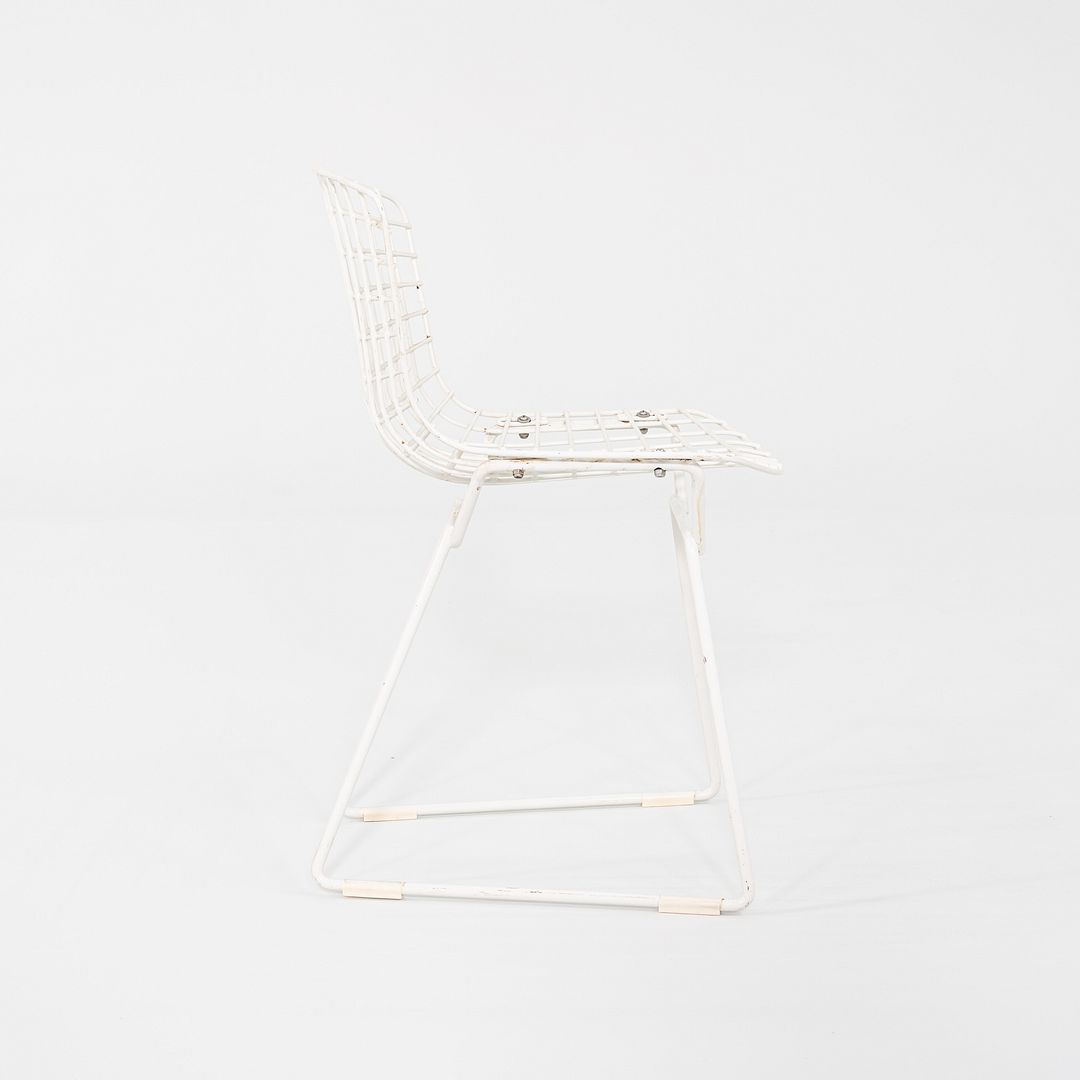 1960s Pair of Harry Bertoia Knoll Childs Wire Chairs White Powder Coated Steel