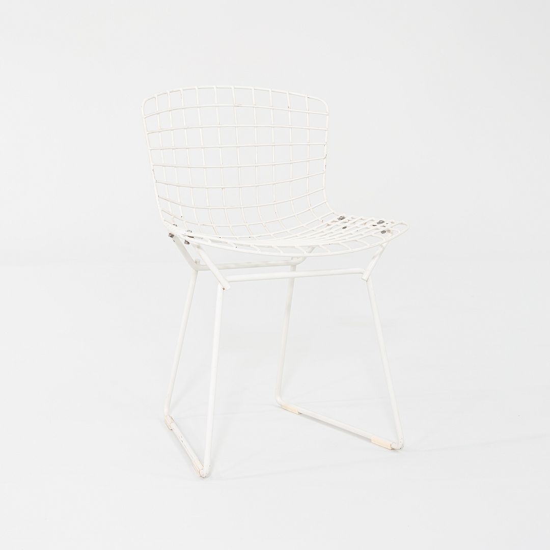 1960s Pair of Harry Bertoia Knoll Childs Wire Chairs White Powder Coated Steel