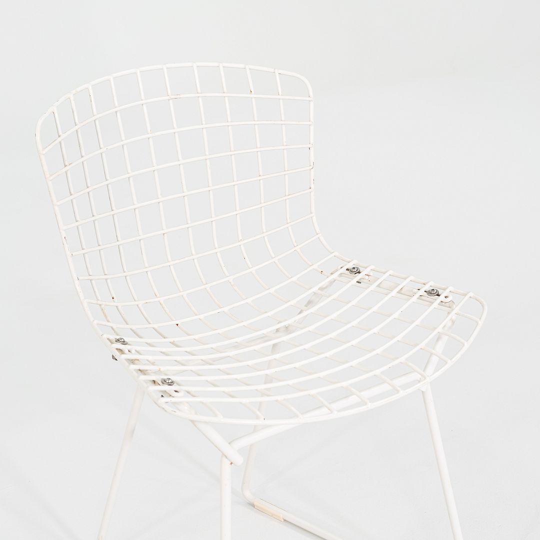 1960s Pair of Harry Bertoia Knoll Childs Wire Chairs White Powder Coated Steel