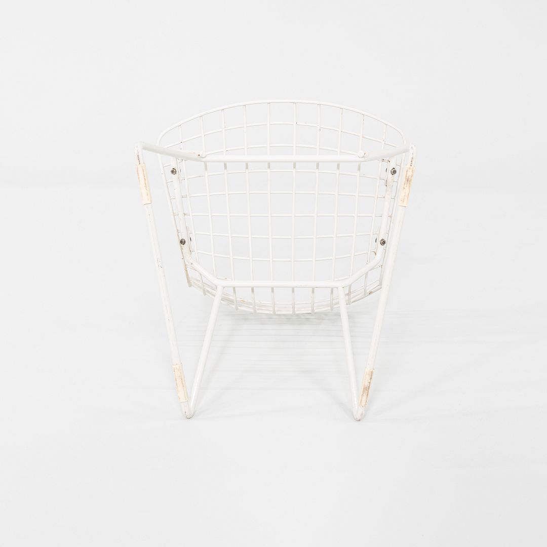 1960s Pair of Harry Bertoia Knoll Childs Wire Chairs White Powder Coated Steel