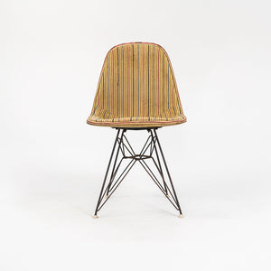 1960s Pair of DKR-1 Chair by Ray and Charles Eames for Herman Miller with Rare Millerstripe Fabric by Alexander Girard