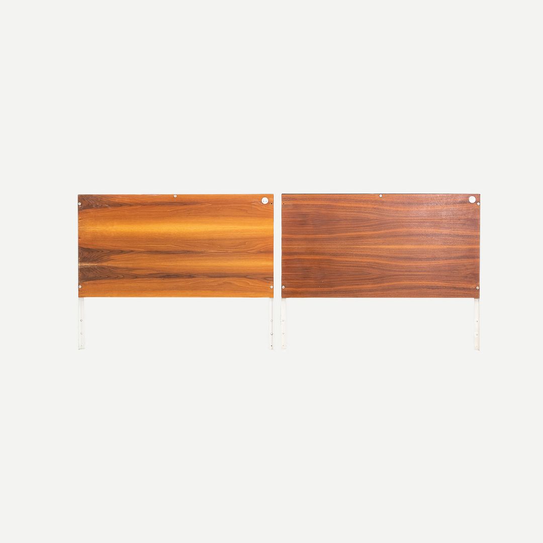 1950s Pair of Walnut and Steel Headboards by George Nelson for Herman Miller