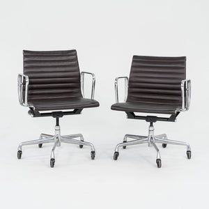 2012 Management Desk Chair, Model EA335 by Ray and Charles Eames for Herman Miller in Brown Leather 2x Available