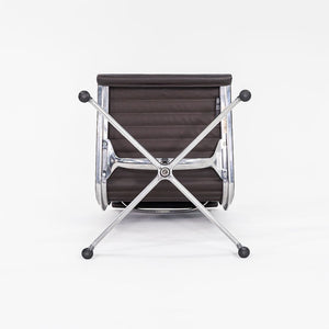 SOLD 2012 Aluminum Group Armless Side Task Chair, Model EA306S by Ray and Charles Eames for Herman Miller in Brown Leather 1x Available