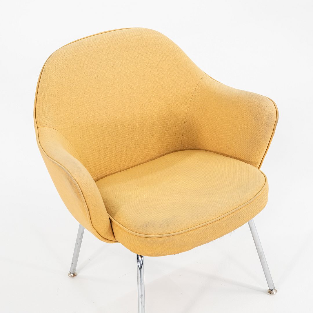 1960s Pair of Executive Armchairs, Model 68 UPC by Eero Saarinen for Knoll in Yellow Fabric