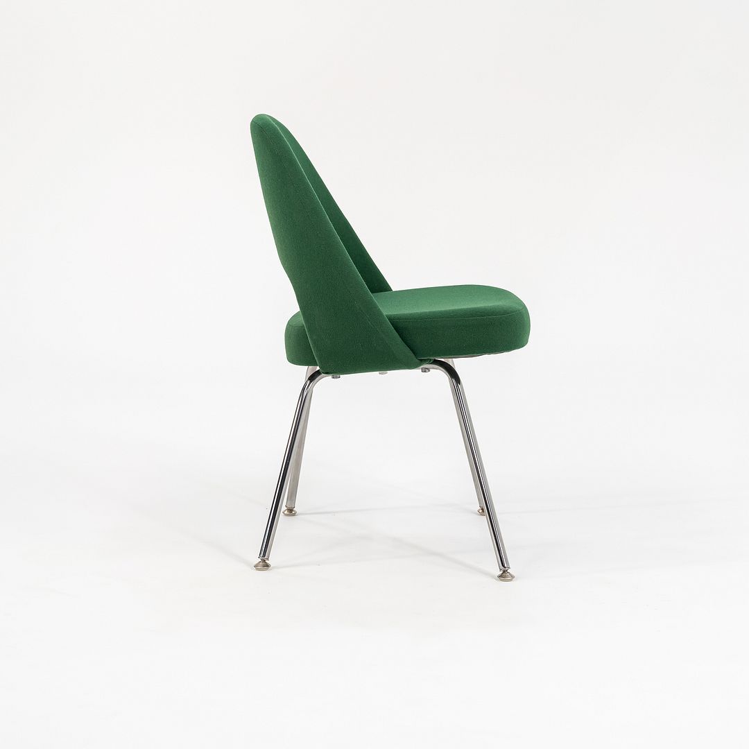 1999 Saarinen Executive Side Chair, Model 72C by Eero Saarinen for Knoll in Green Fabric, Sets Available