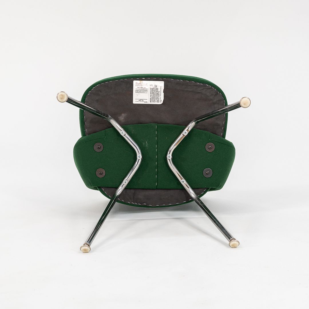 1999 Saarinen Executive Side Chair, Model 72C by Eero Saarinen for Knoll in Green Fabric, Sets Available