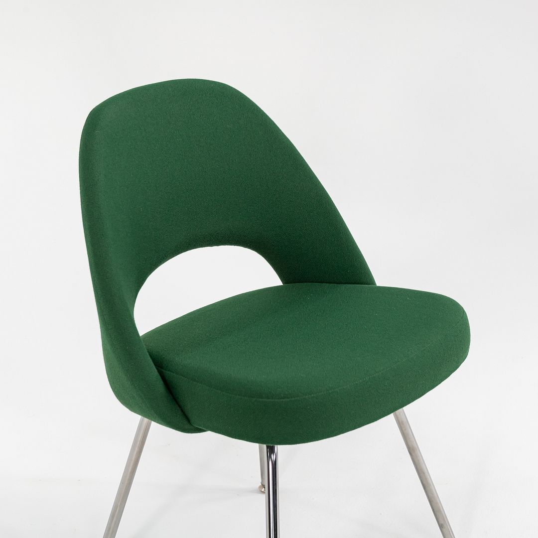 1999 Saarinen Executive Side Chair, Model 72C by Eero Saarinen for Knoll in Green Fabric, Sets Available