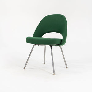 1999 Saarinen Executive Side Chair, Model 72C by Eero Saarinen for Knoll in Green Fabric, Sets Available
