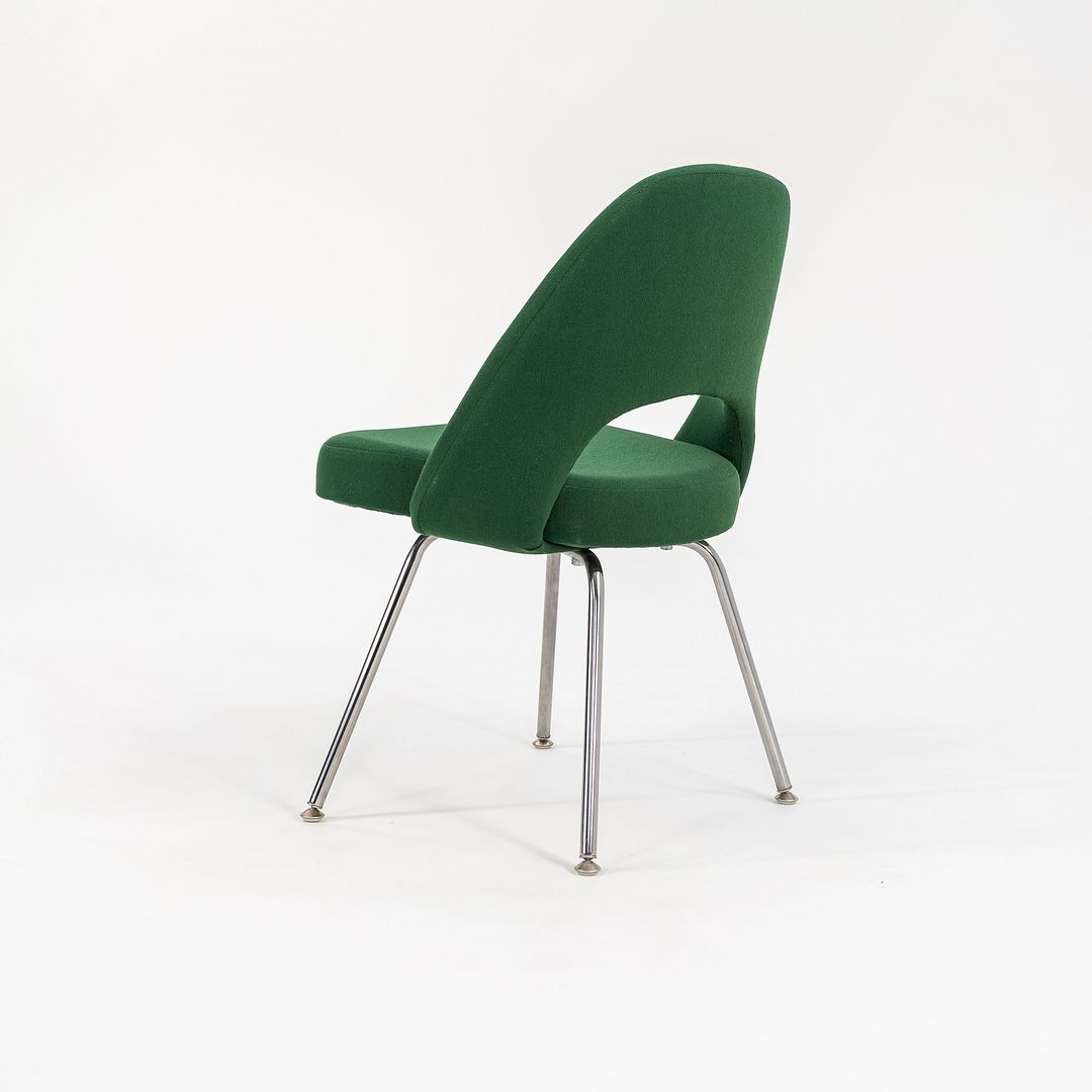 1999 Saarinen Executive Side Chair, Model 72C by Eero Saarinen for Knoll in Green Fabric, Sets Available