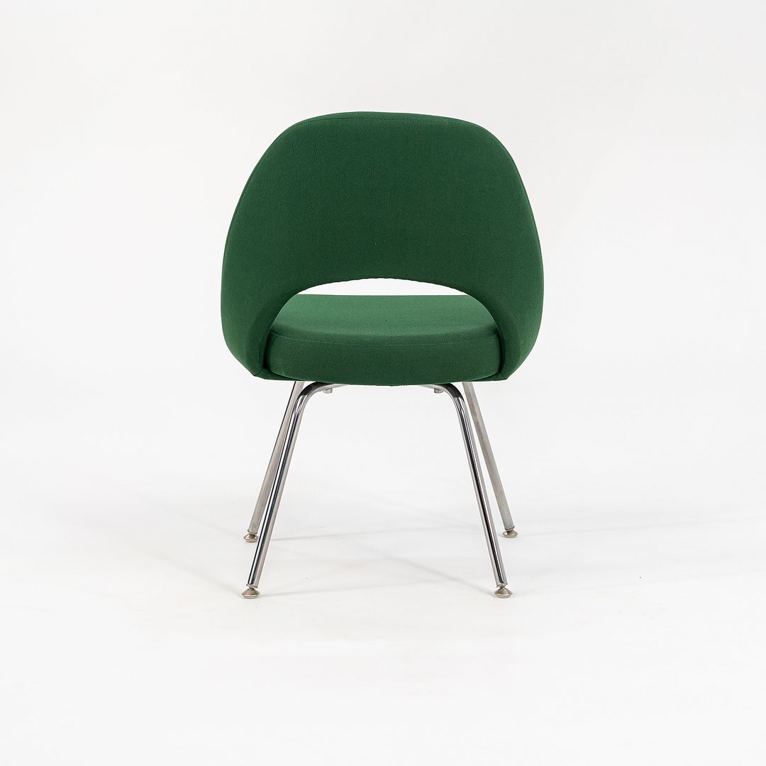 1999 Saarinen Executive Side Chair, Model 72C by Eero Saarinen for Knoll in Green Fabric, Sets Available