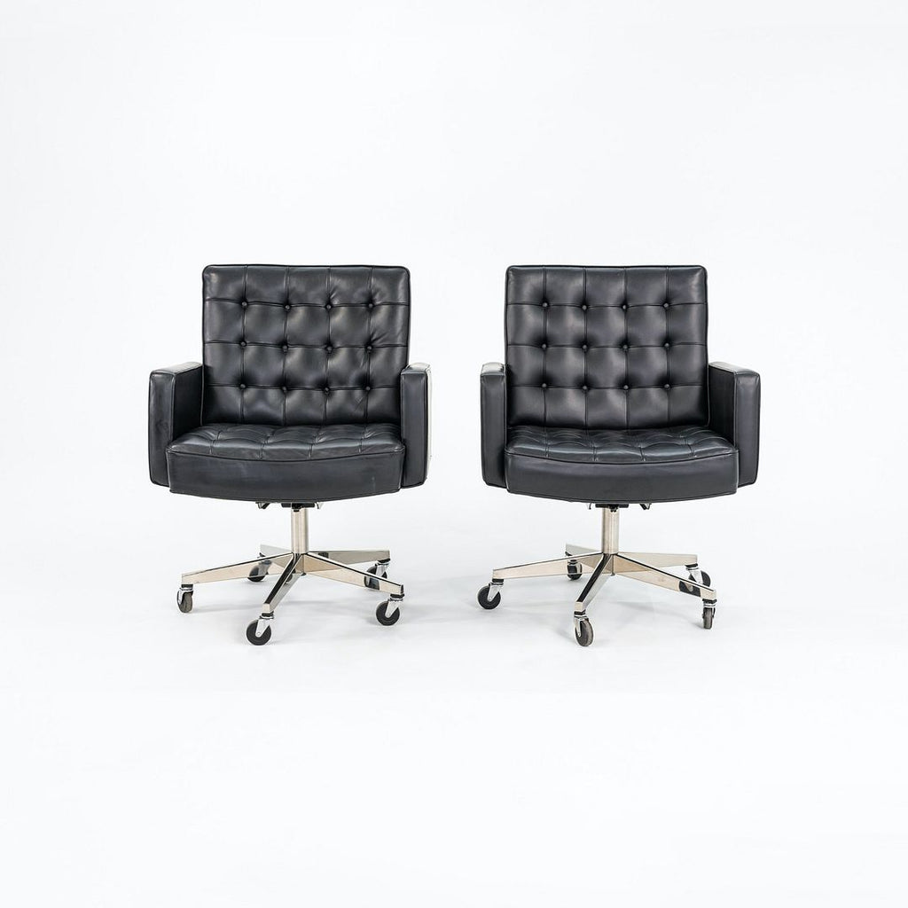 1979 Cafiero Executive Desk Chair, Model 187 DSBS by Vincent Cafiero for Knoll in Black Leather