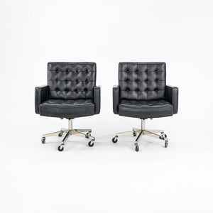 1979 Cafiero Executive Desk Chair, Model 187 DSBS by Vincent Cafiero for Knoll in Black Leather