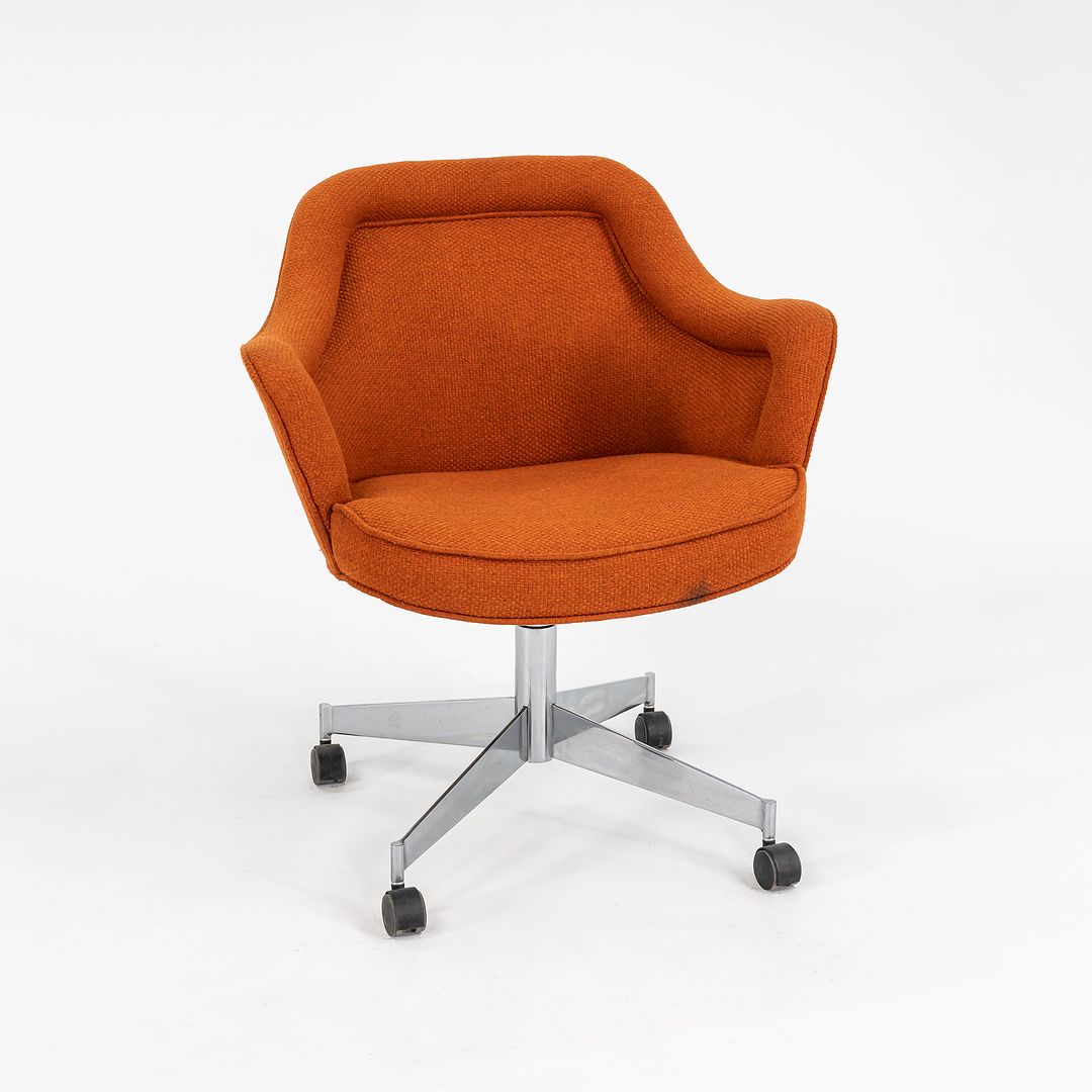 1971 Rolling Office Chair by Hiebert in Orange Fabric