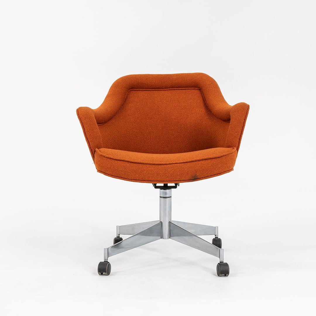 1971 Rolling Office Chair by Hiebert in Orange Fabric