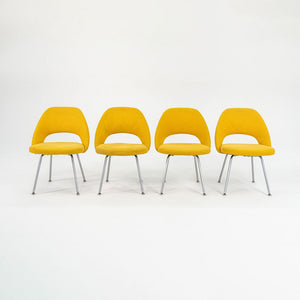 SOLD 1960s Saarinen Executive Side Chair, 72C by Eero Saarinen for Knoll with Yellow Fabric 4x Available