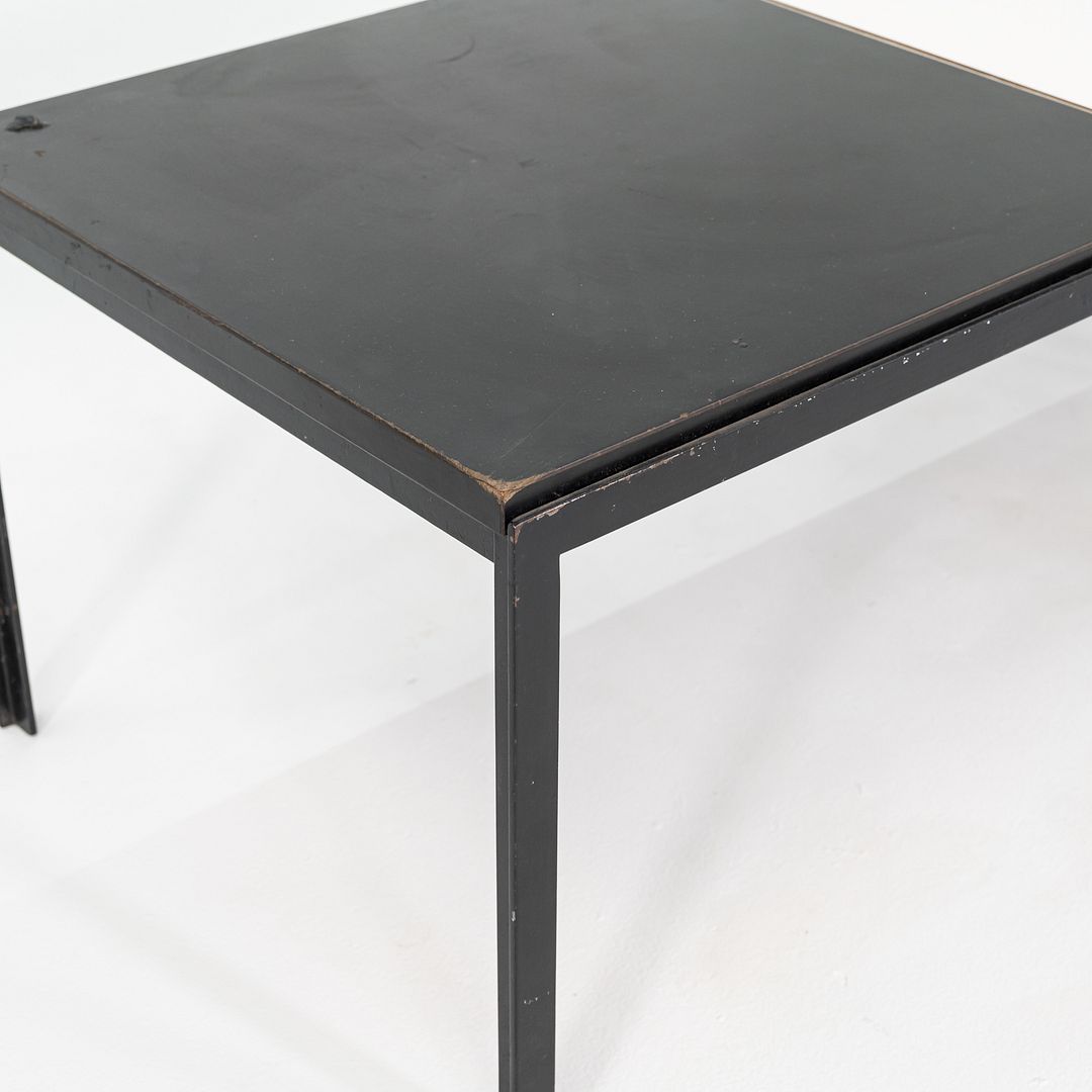 SOLD 1950s Florence Knoll Model 332 T Angle Coffee Table / Bench in Steel w/ Laminate