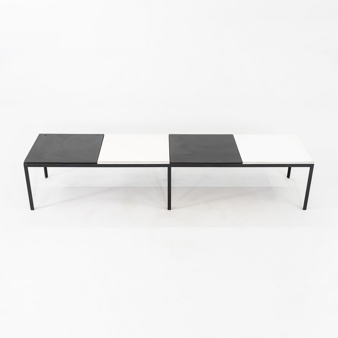SOLD 1950s Florence Knoll Model 332 T Angle Coffee Table / Bench in Steel w/ Laminate