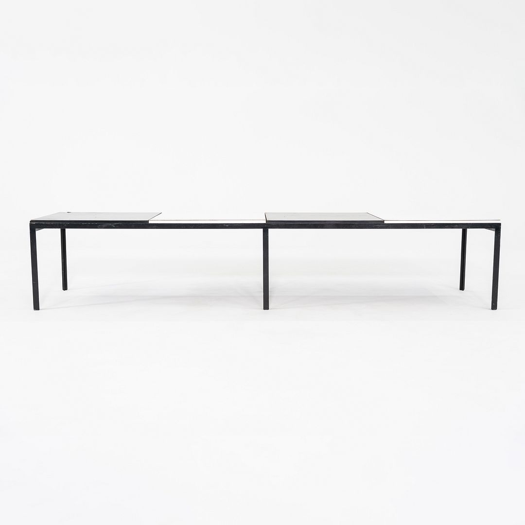 SOLD 1950s Florence Knoll Model 332 T Angle Coffee Table / Bench in Steel w/ Laminate