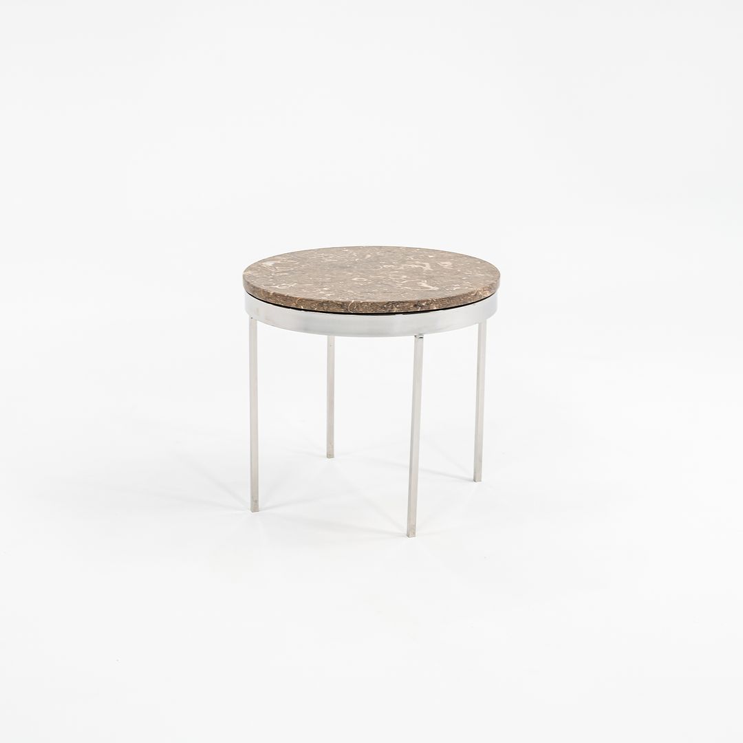 1960s Round Steel and Marble Side Table by Gordon Bunshaft and Davis Allen for SOM Design