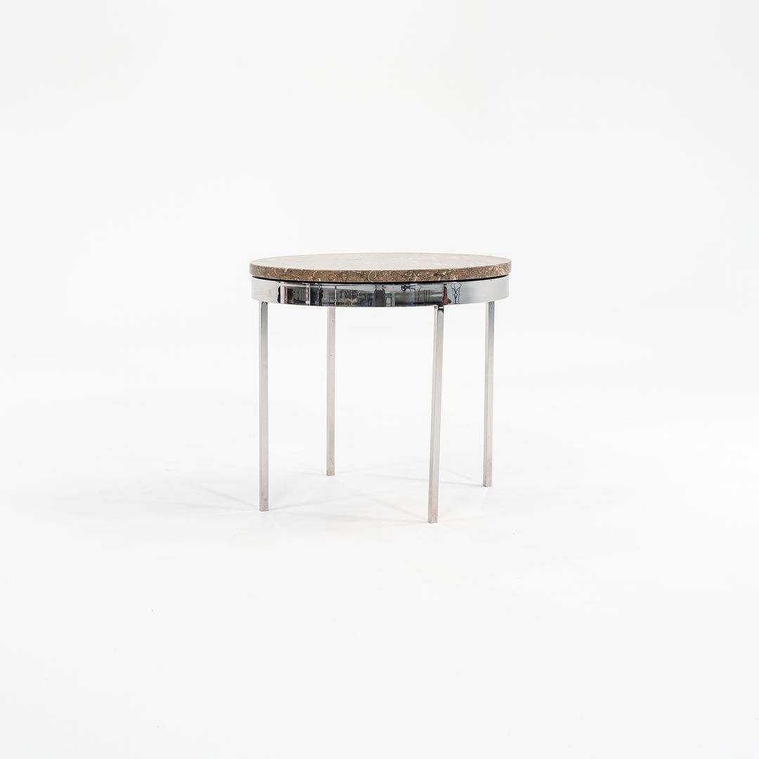 1960s Round Steel and Marble Side Table by Gordon Bunshaft and Davis Allen for SOM Design