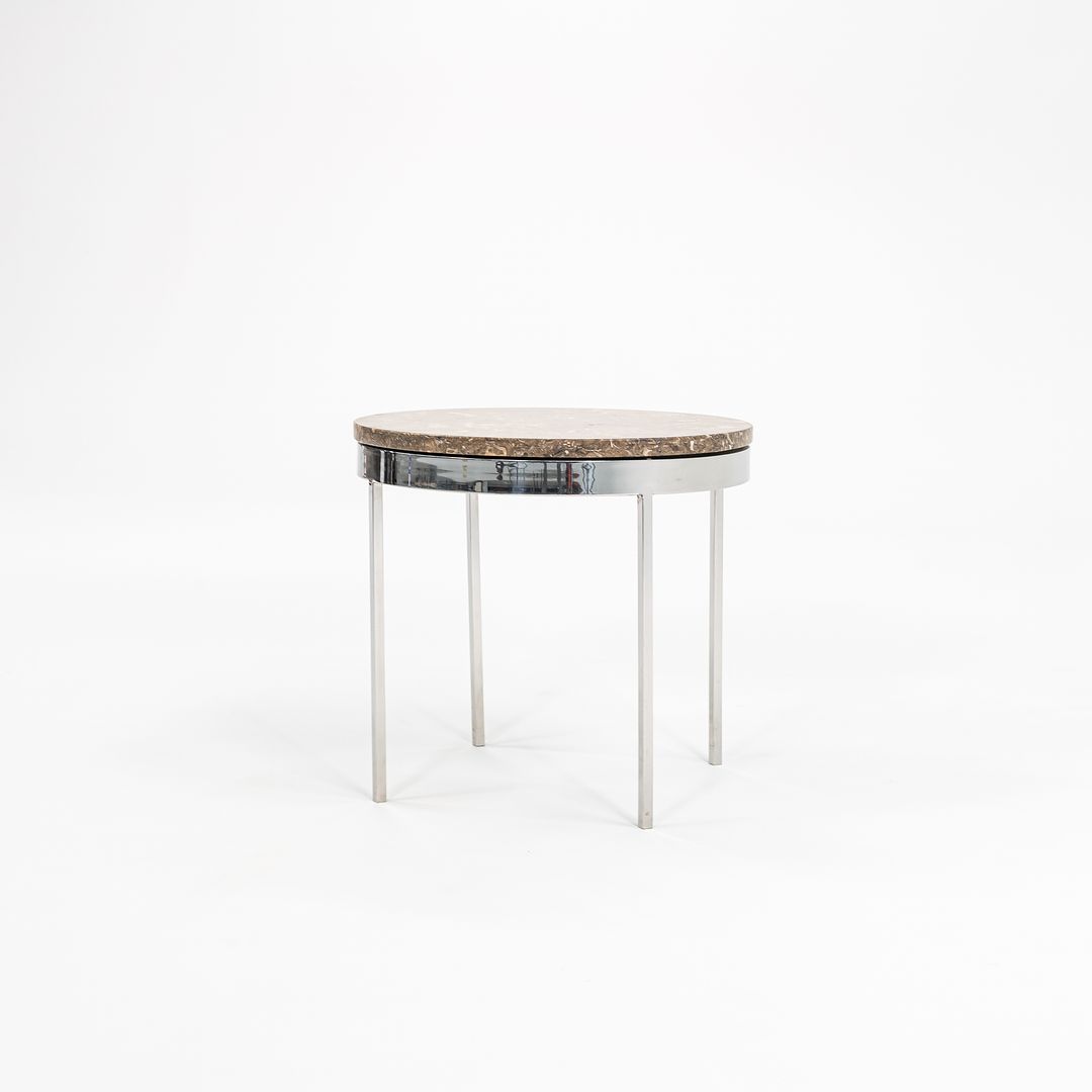 1960s Round Steel and Marble Side Table by Gordon Bunshaft and Davis Allen for SOM Design