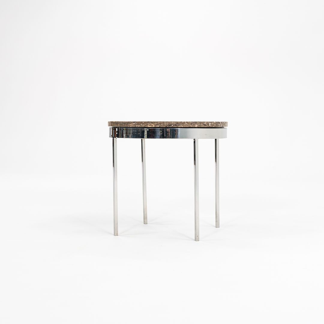 1960s Round Steel and Marble Side Table by Gordon Bunshaft and Davis Allen for SOM Design