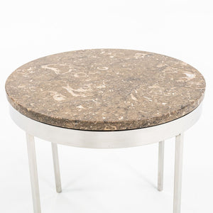 1960s Round Steel and Marble Side Table by Gordon Bunshaft and Davis Allen for SOM Design