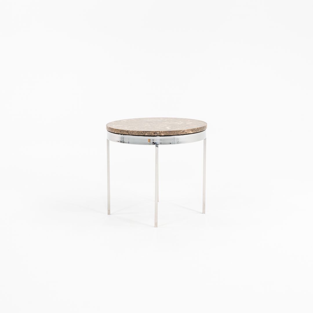 1960s Round Steel and Marble Side Table by Gordon Bunshaft and Davis Allen for SOM Design