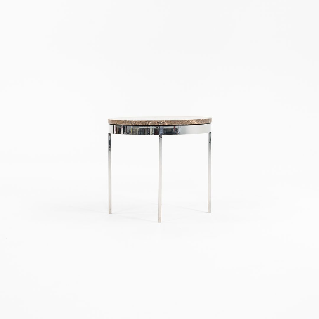 1960s Round Steel and Marble Side Table by Gordon Bunshaft and Davis Allen for SOM Design