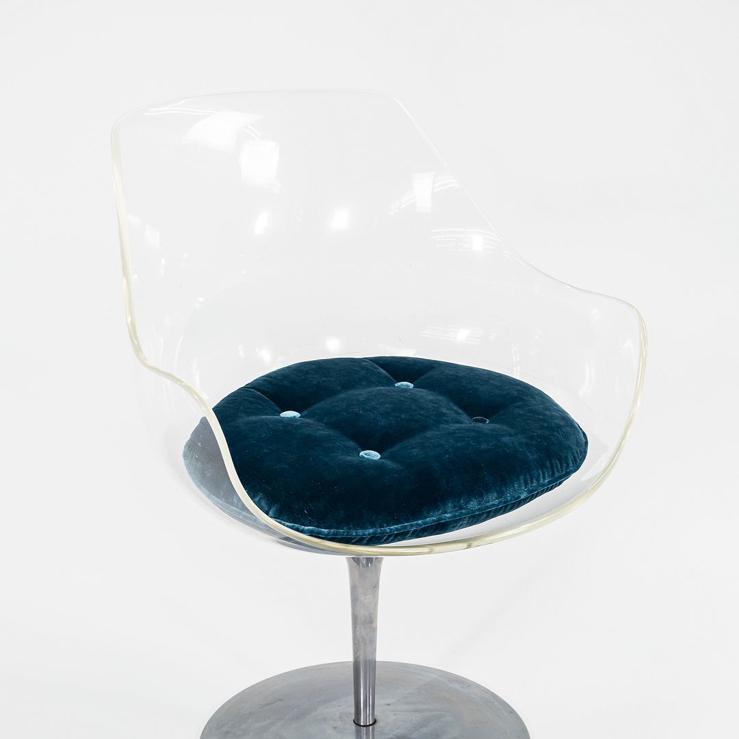 1960s Champagne Arm Chair by Estelle and Erwine Laverne for Formes Nouvelles in Lucite and Aluminum