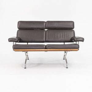 2007 Eames Two Seat Sofa, Model ES108 by Charles and Ray Eames for Herman Miller in Walnut and Brown Leather