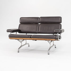 2007 Eames Two Seat Sofa, Model ES108 by Charles and Ray Eames for Herman Miller in Walnut and Brown Leather