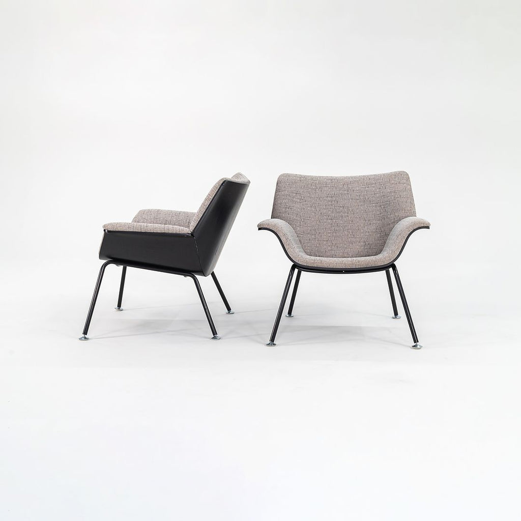 2016 Swoop Plywood Lounge Chair by Brian Kane for Herman Miller in Ebonized Wood and Grey Fabric