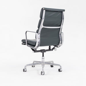 SOLD 2008 Soft Pad Executive Desk Chair, Model EA420 by Charles and Ray Eames for Herman Miller in Dark Green Leather