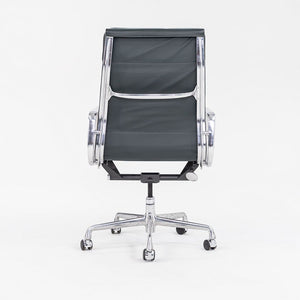 SOLD 2008 Soft Pad Executive Desk Chair, Model EA420 by Charles and Ray Eames for Herman Miller in Dark Green Leather