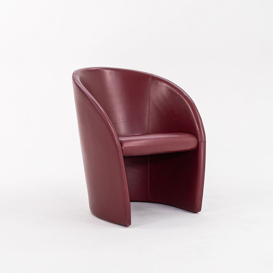 1999 Pair of Intervista Easy Chairs by Lella and Massimo Vignelli for Poltrona Frau in Oxblood Leather